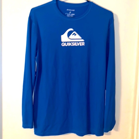 Quicksilver Performance Blue Long Sleeve Swim Shirt Men’s Size S-P-CH - Picture 1 of 4